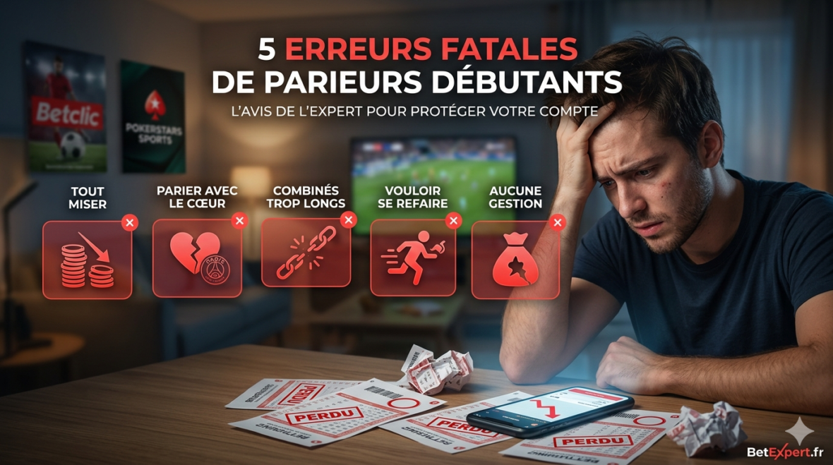 5 erreurs de parieurs débutants dans les paris sportifs